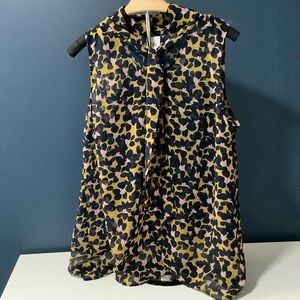 CAbi Girls Sleeveless Leopard Print Dress in Yellow, Black & Pink